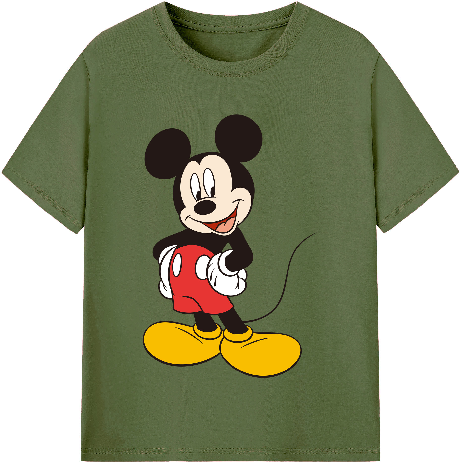 （画像用） ミッキーマウス Mickey Mouse 綿100％半袖Tシャツ（フロントプリント）